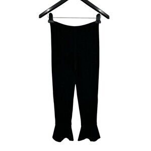 ZARA Knit Sweater Pants M Black Slim Leg Fare Bottom Knitwear Pull On High Rise
